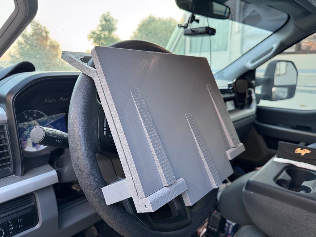 Folding Laptop Workstation, over the steering wheel